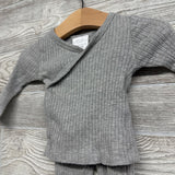 LS Ribbed Side Snap Shirt & Footed Pants W/ Hat 0-3M