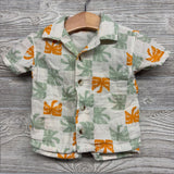 Gauze Button Up Shirt & Shorts Palm Trees 6-12M