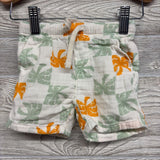 Gauze Button Up Shirt & Shorts Palm Trees 6-12M