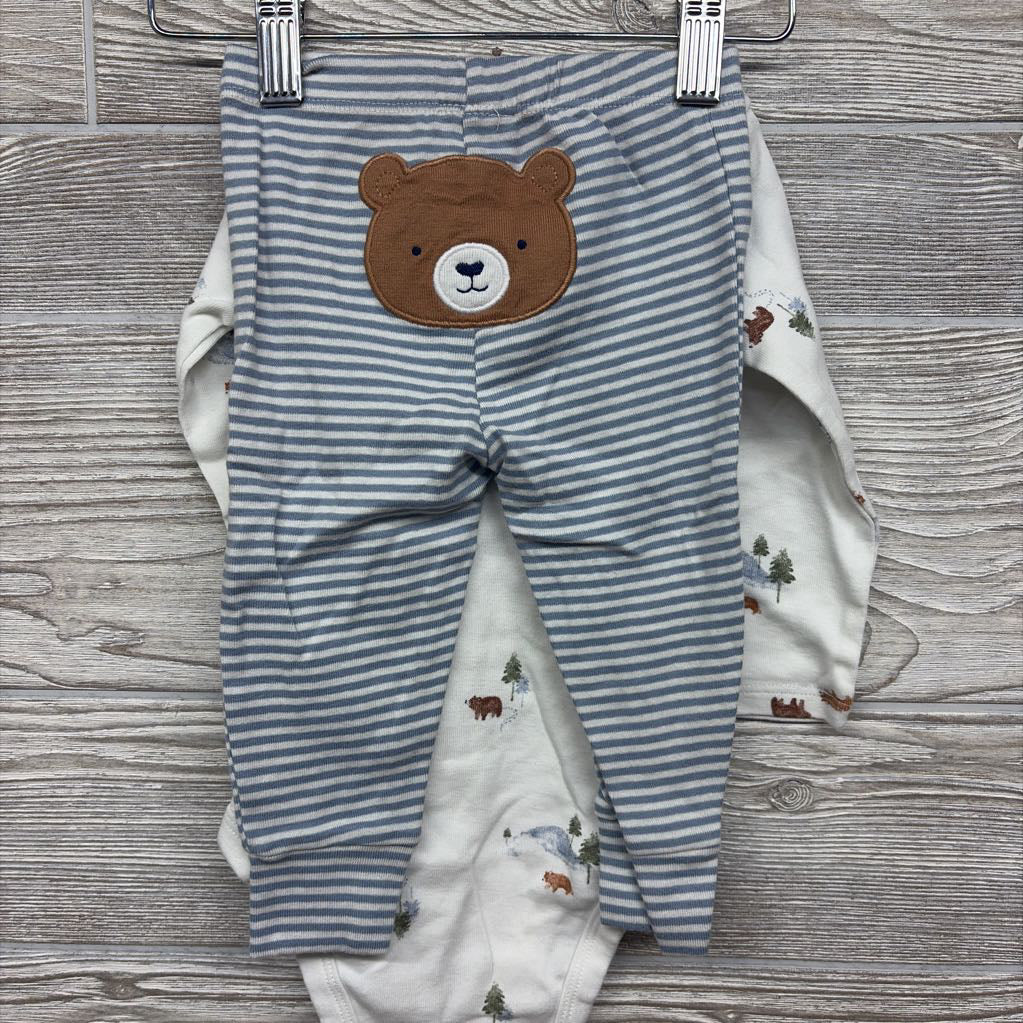 LS Bodysuit Bears Lakes & Pants Stripes 9M
