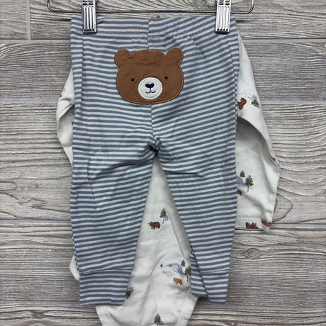 LS Bodysuit Bears Lakes & Pants Stripes 9M