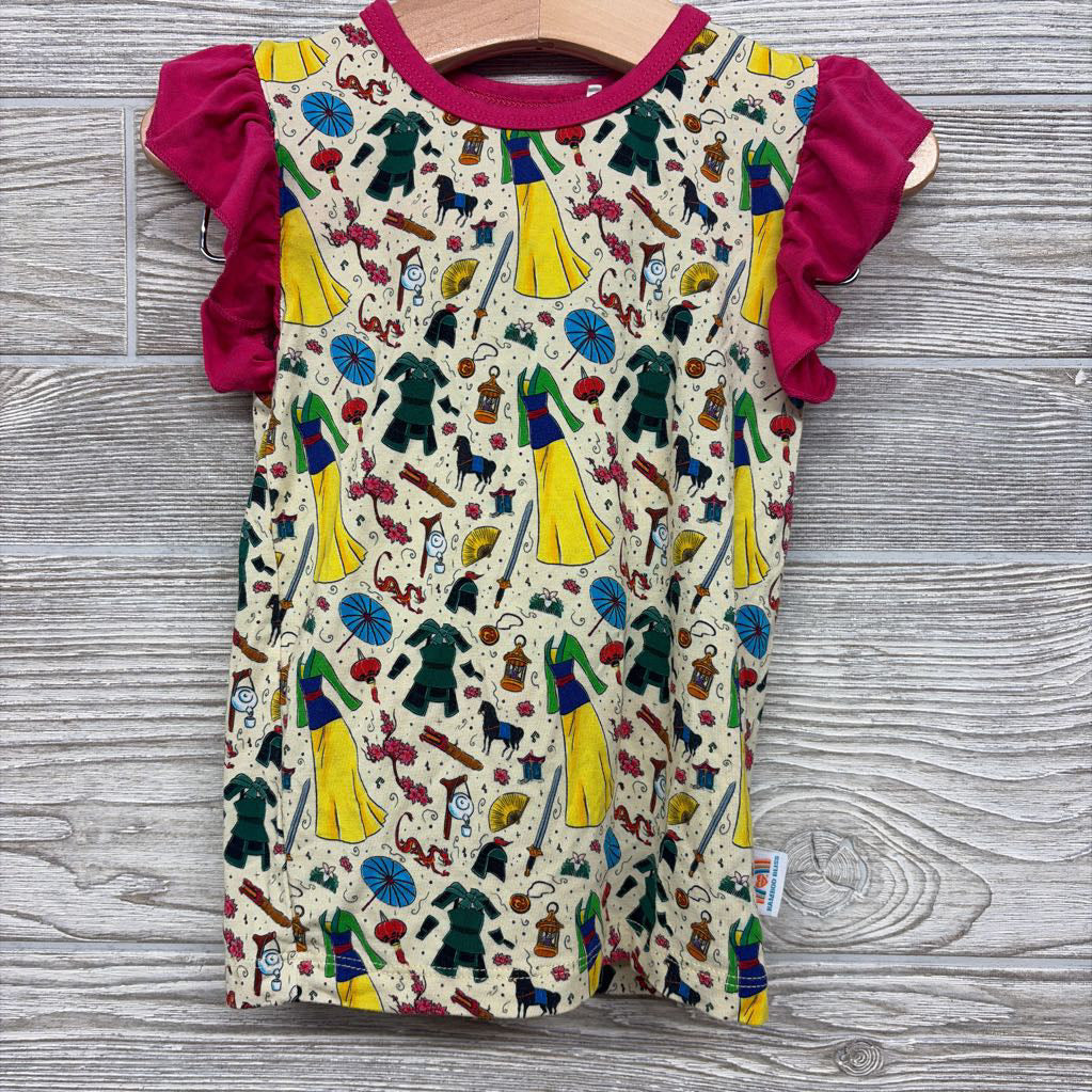 Bamboo Flutter Sleeve Shirt & Ruffle Trim Shorts Mulan 18-24M