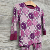 2 Pc LS Bamboo PJs Checker Smiley Faces 18-24M