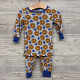 2 Pc LS Bamboo PJs Waffles Blueberries 12-18M
