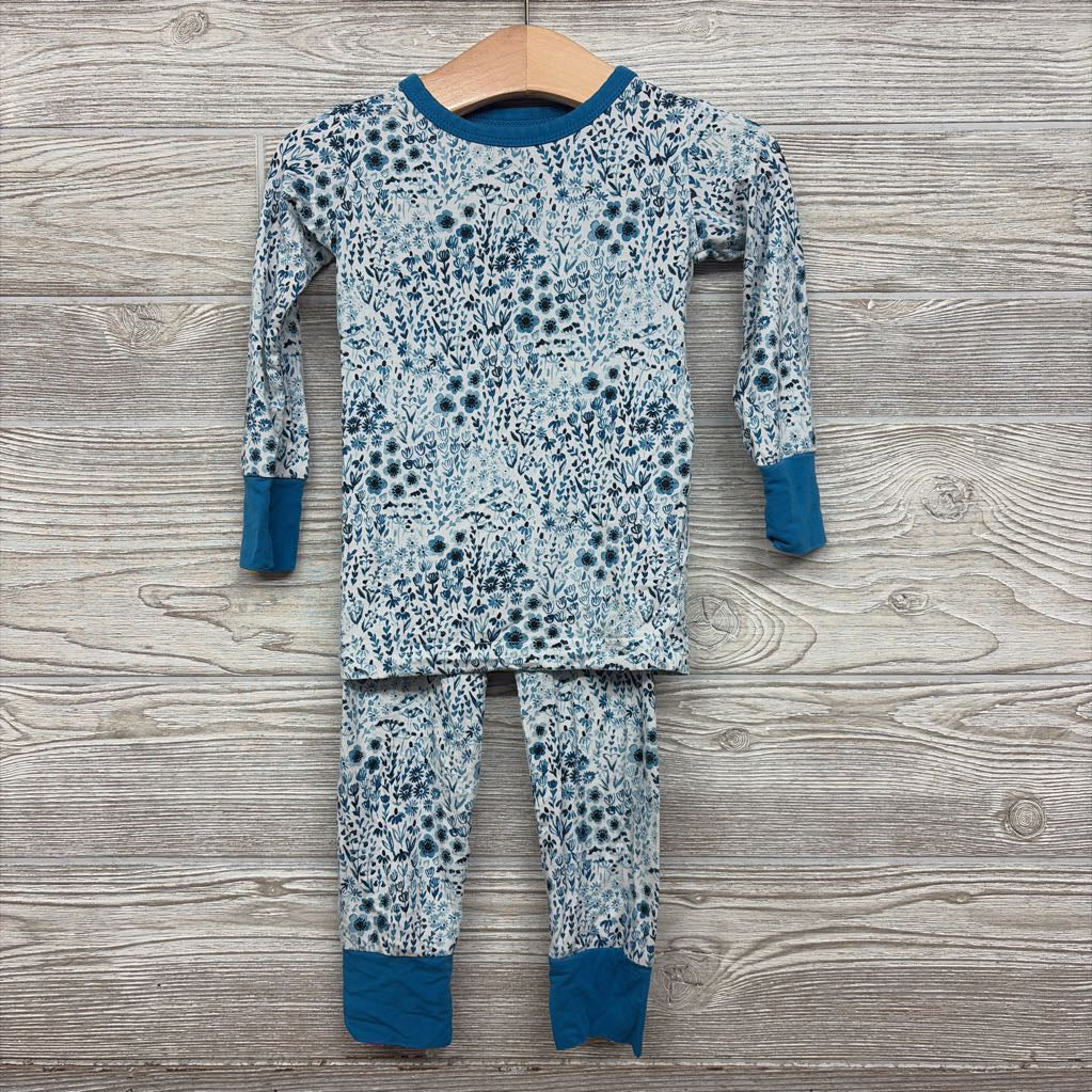 2 Pc LS Bamboo PJs Flowers 18-24M