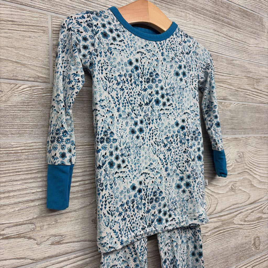 2 Pc LS Bamboo PJs Flowers 18-24M