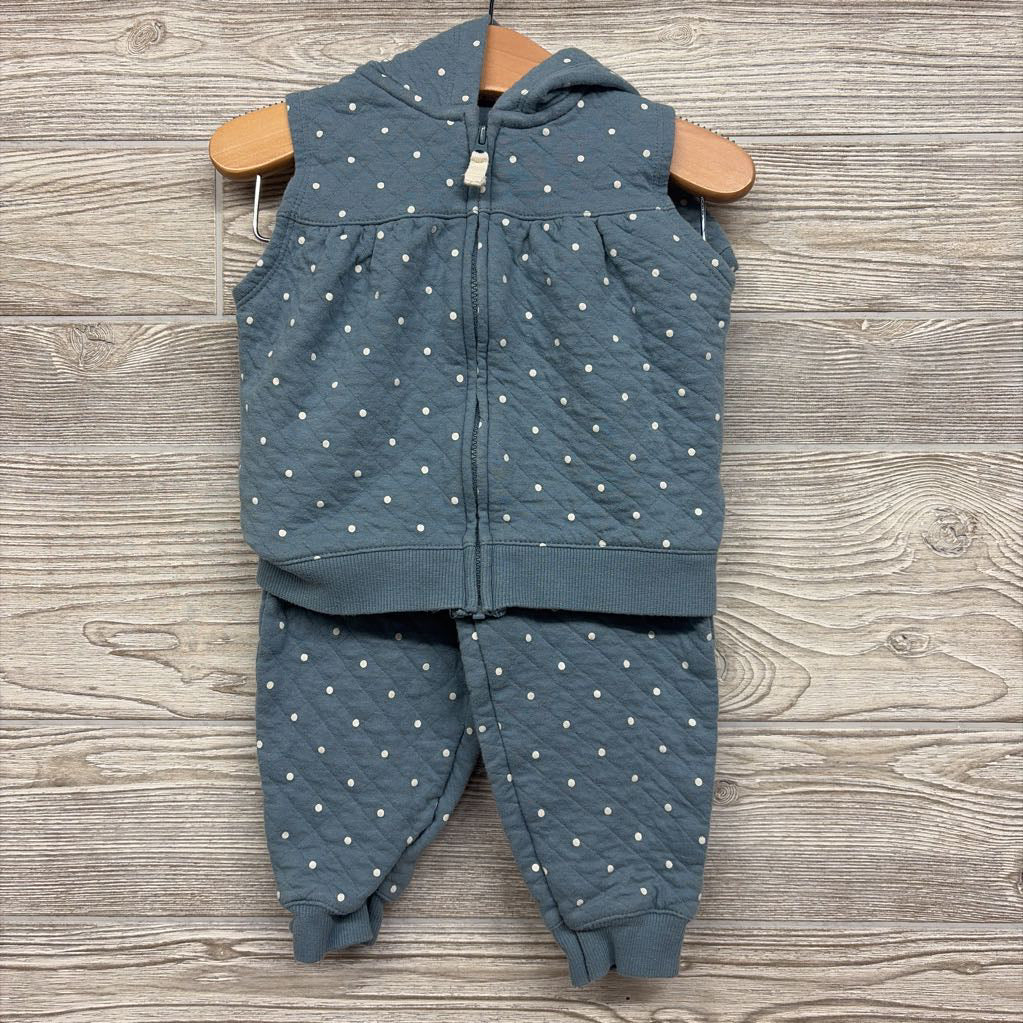 Quilted Vest & Pants Dots 18M