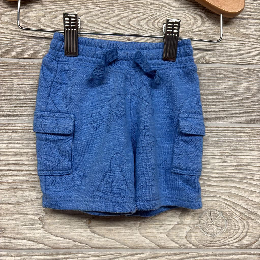 French Terry Cargo Shorts Dinosaurs Skateboarding 0-3M