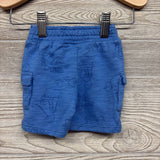 French Terry Cargo Shorts Dinosaurs Skateboarding 0-3M