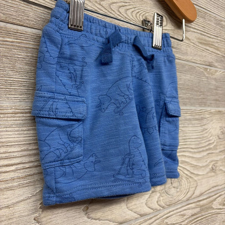 French Terry Cargo Shorts Dinosaurs Skateboarding 0-3M