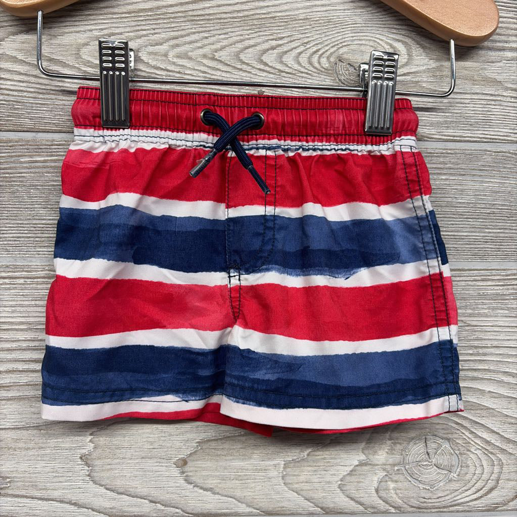 LS Swim Shirt Shark & Swim Trunks Stripes 6M