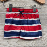 LS Swim Shirt Shark & Swim Trunks Stripes 6M