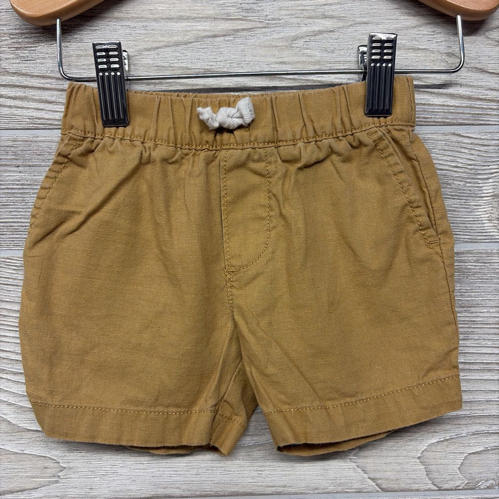 Linen Blend Pull On Shorts 6-9M