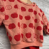 Crewneck & Ribbed Leggings Apples 3-6M