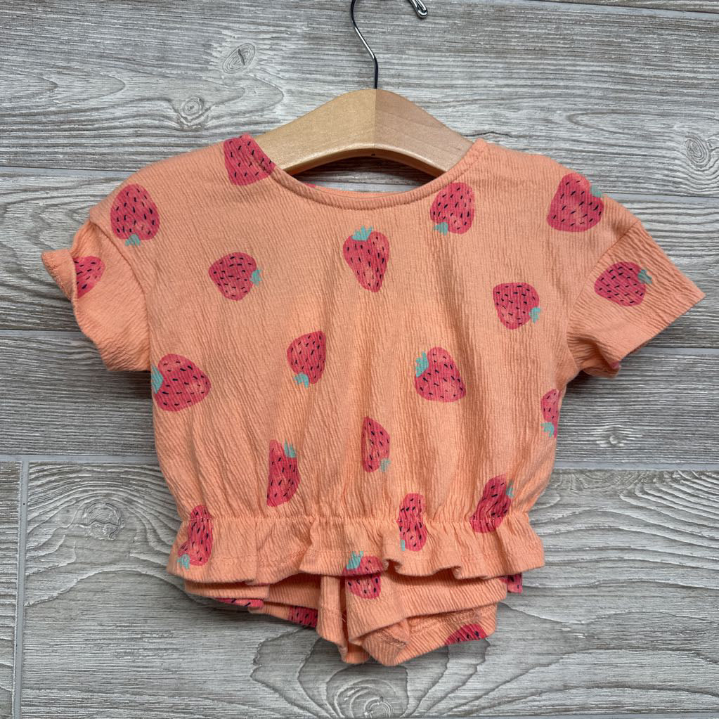 Textured Shirt & Shorts Strawberries 18M