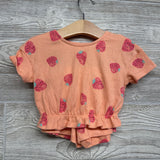 Textured Shirt & Shorts Strawberries 18M