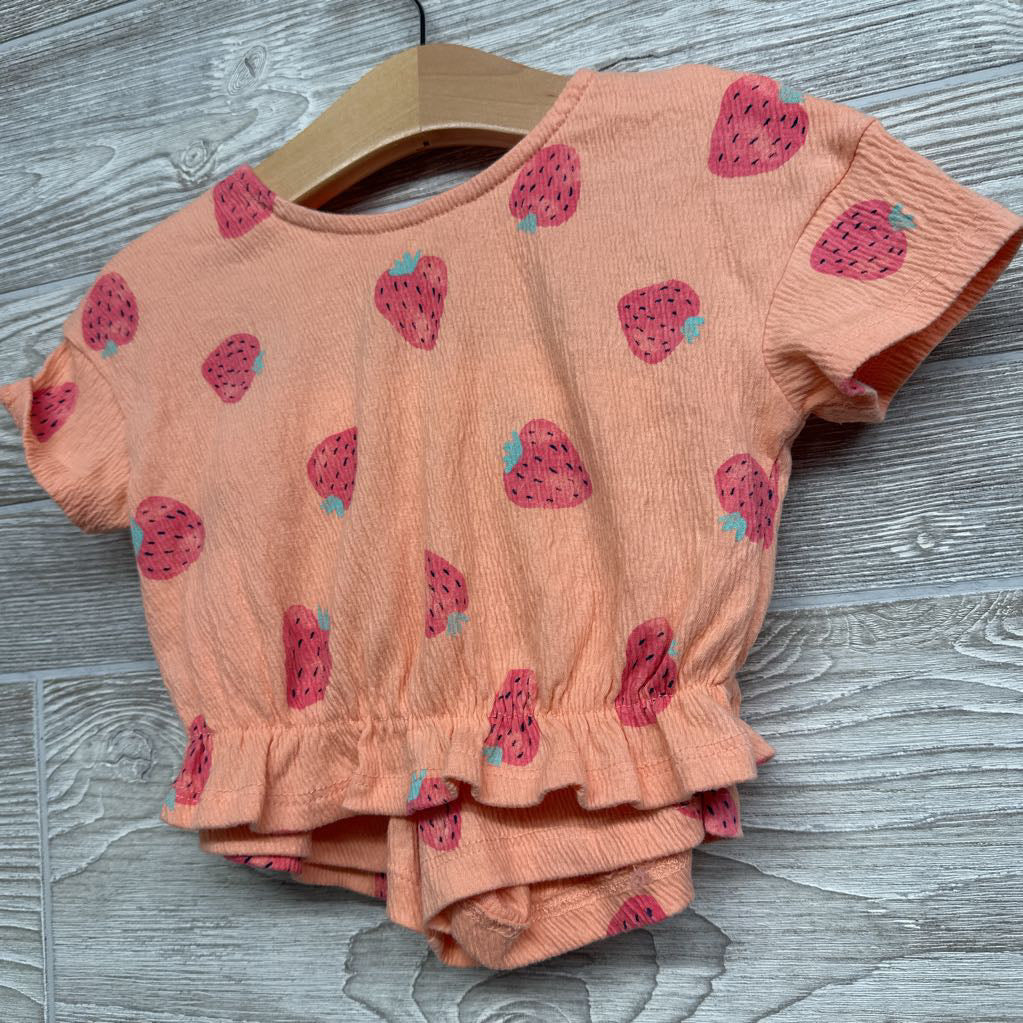 Textured Shirt & Shorts Strawberries 18M