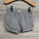 Textured Button Up Flutter Sleeve Shirt & Shorts Stripes 12M