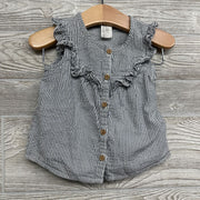 Textured Button Up Flutter Sleeve Shirt & Shorts Stripes 12M