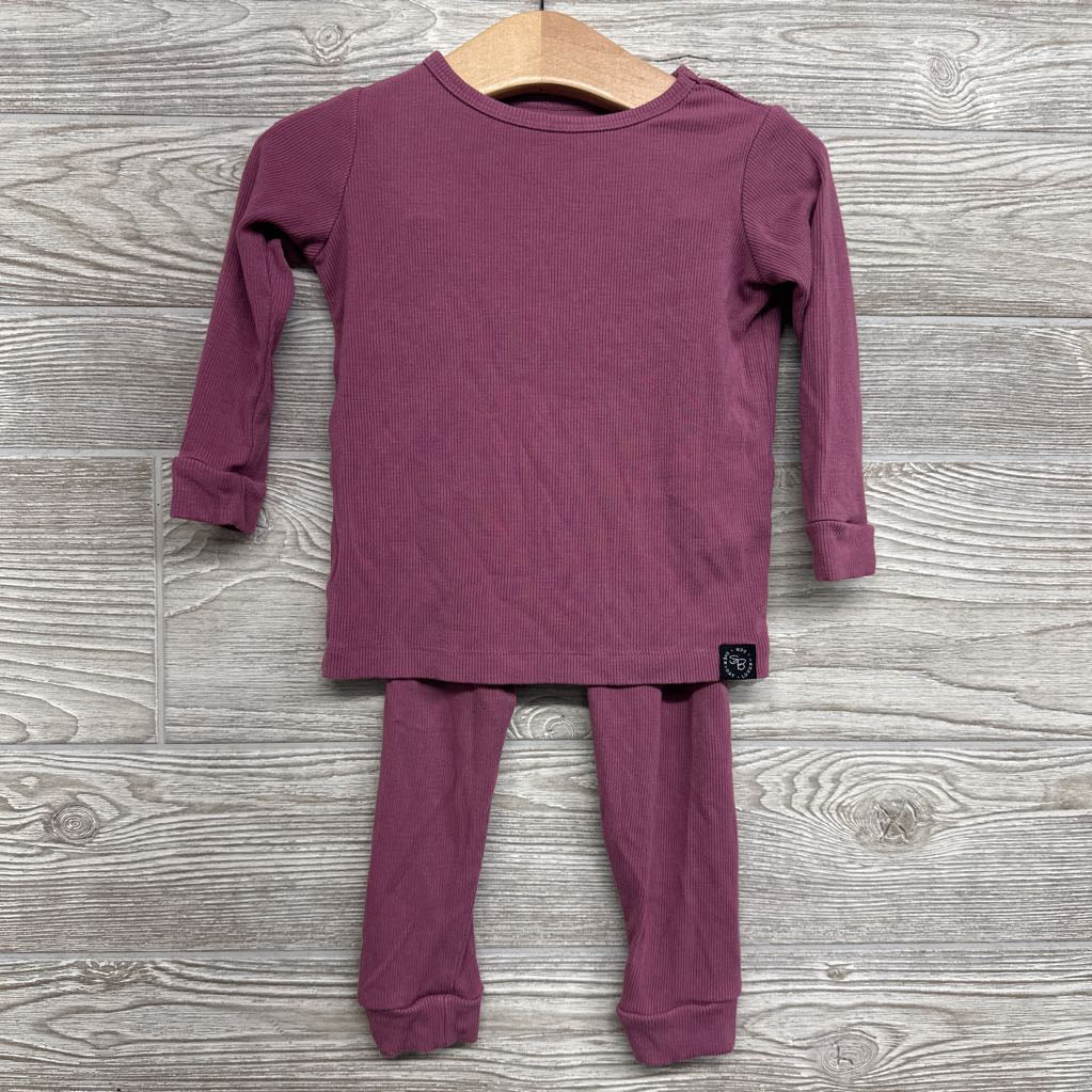 2 Pc LS Ribbed Bamboo PJs 18-24M