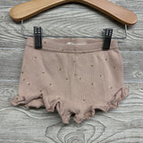 Ribbed Shorts Ruffle Trim Flowers 4T