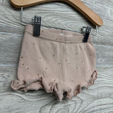 Ribbed Shorts Ruffle Trim Flowers 4T