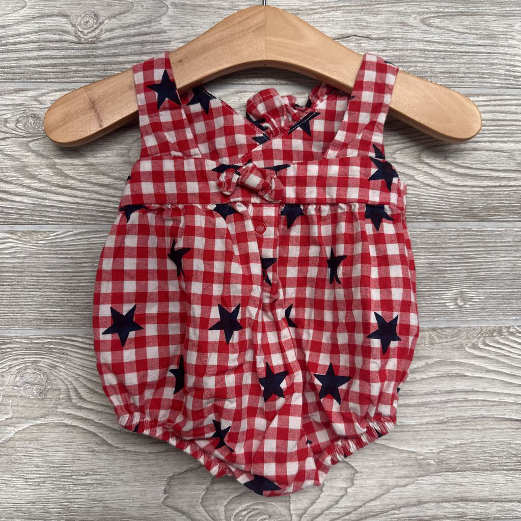 Gingham Roper Stars & Ruffles 0-3M