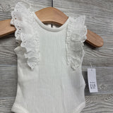 NEW Ribbed Bodysuit Eyelet Ruffle 0-3M