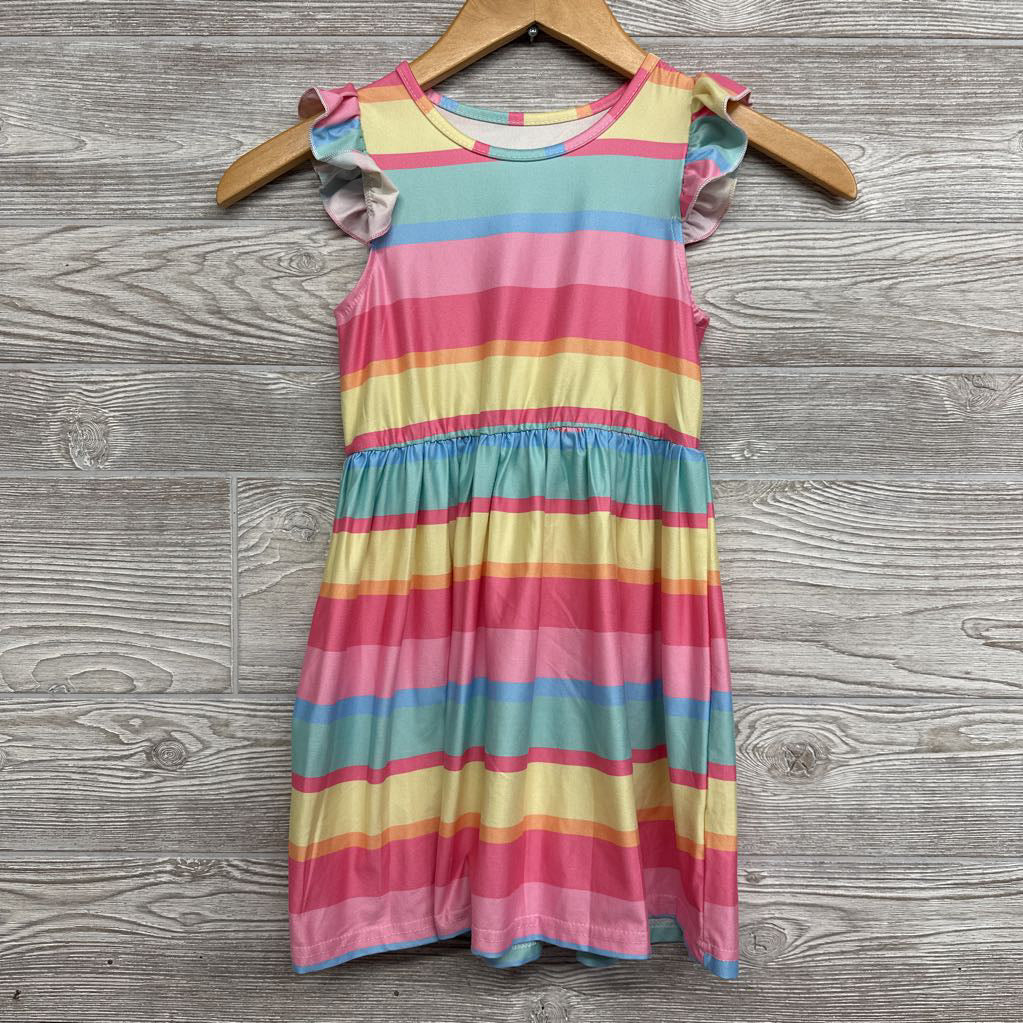 Flutter Sleeve Dress Stripes 6