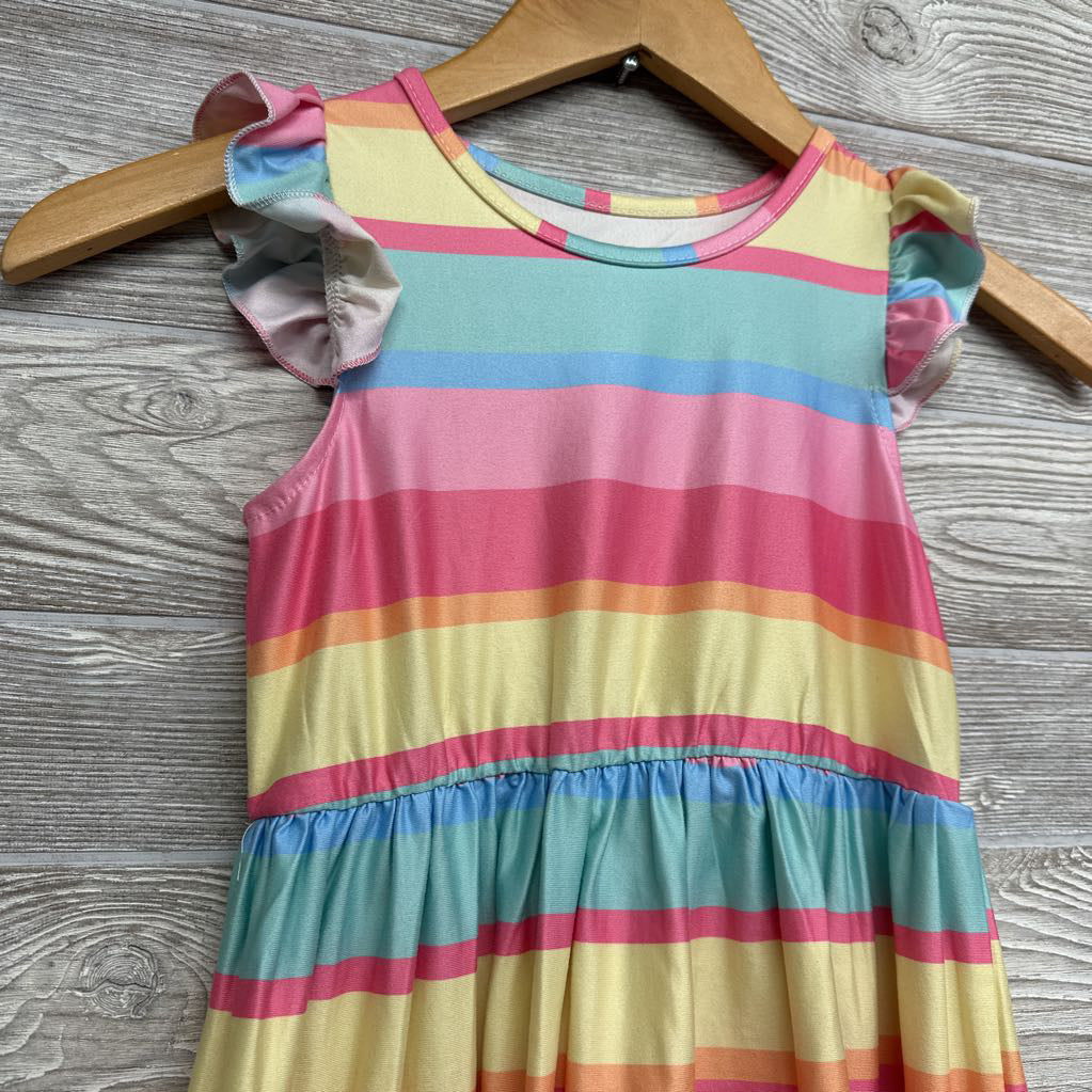 Flutter Sleeve Dress Stripes 6