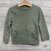 Waffle Knit Shirt Ruffle Pocket 3t