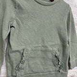 Waffle Knit Shirt Ruffle Pocket 3t