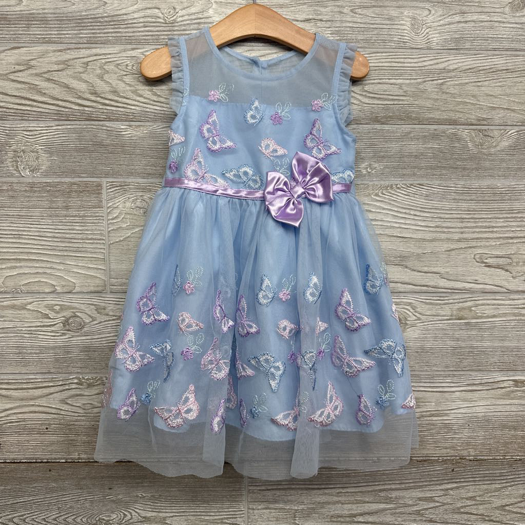Tulle Dress Embroidered Butterflies 3t