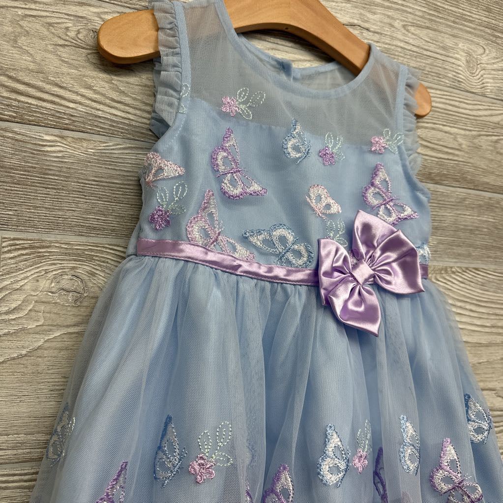 Tulle Dress Embroidered Butterflies 3t