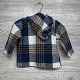 Plaid Fleece Button Up Shirt W/ Hood 9-12M