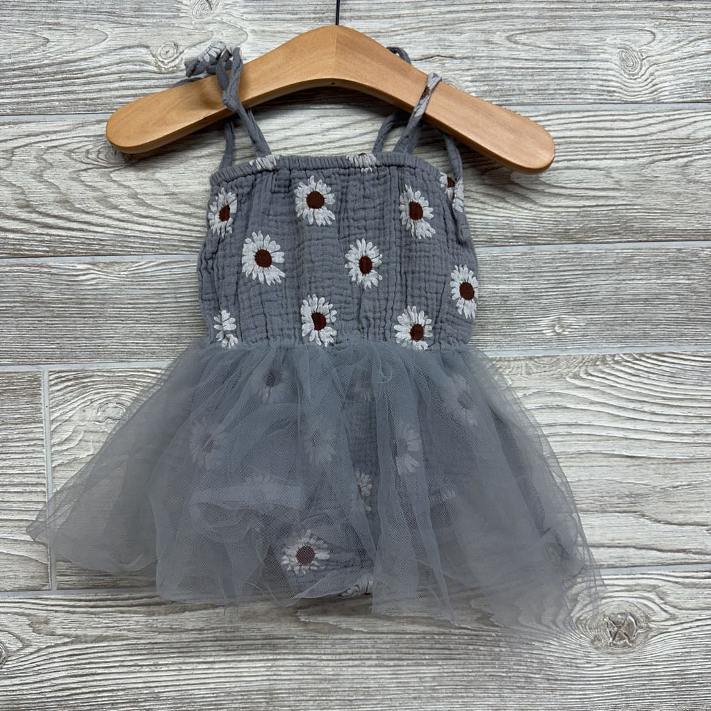 Muslin Tulle Dress Flowers 12-18M