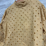 Mock Neck Blouse Eyelet 8-10