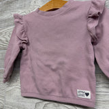 LS Waffle Knit Shirt Flutter Sleeve 18M
