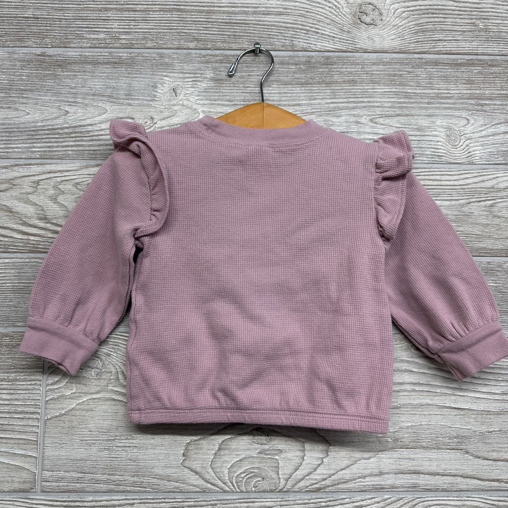 LS Waffle Knit Shirt Flutter Sleeve 18M