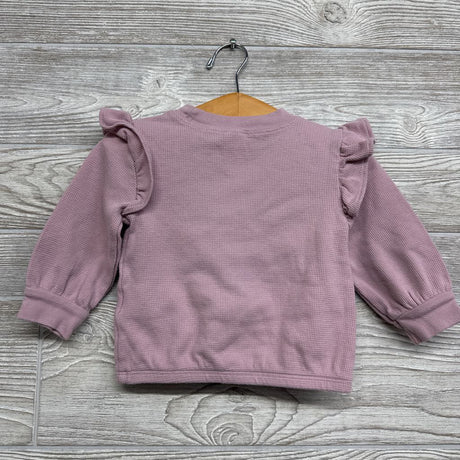 LS Waffle Knit Shirt Flutter Sleeve 18M