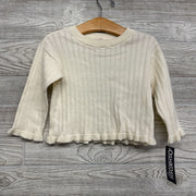 NEW LS Ribbed Sweater Ruffle Trim 18M
