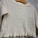 NEW LS Ribbed Sweater Ruffle Trim 18M