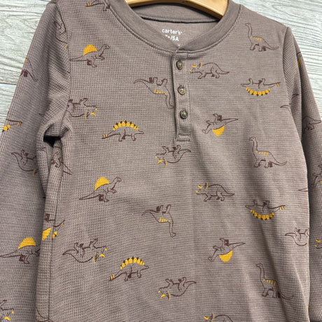 LS Waffle Knit Shirt Dinosaurs 5T