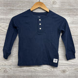 LS Waffle Knit Henley Shirt Chest Pocket 5T