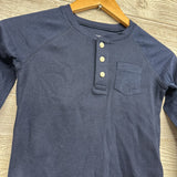 LS Waffle Knit Henley Shirt Chest Pocket 5T