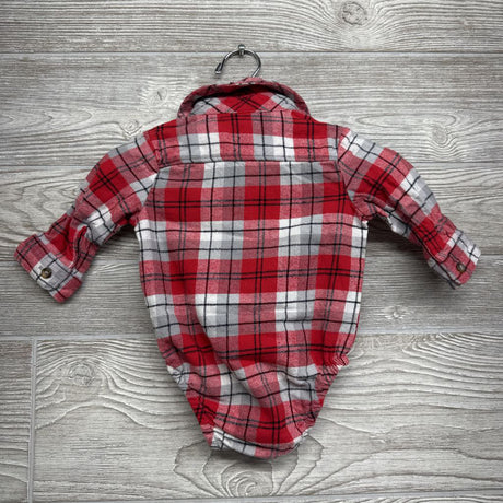LS Plaid Button Up Bodysuit 3M