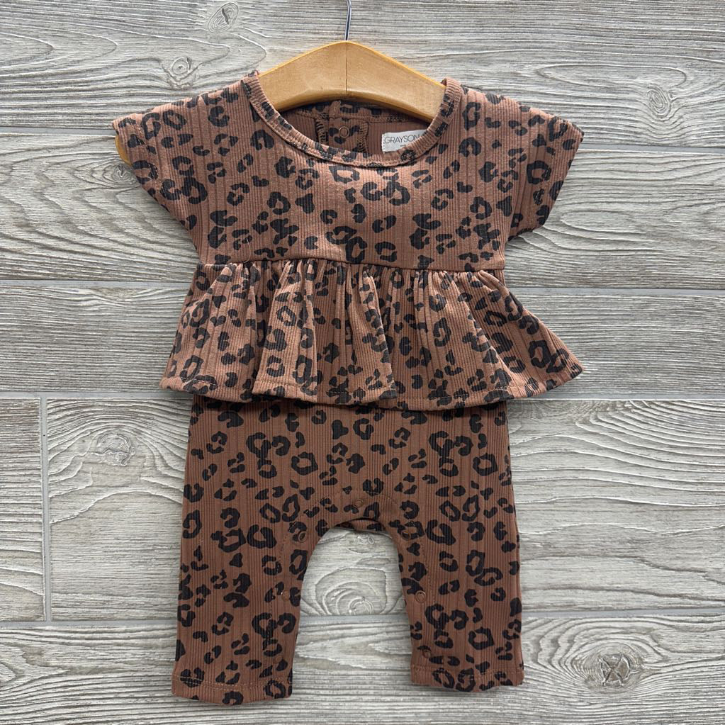 Ribbed Skirted Outfit Animal Print NB