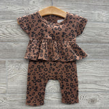 Ribbed Skirted Outfit Animal Print NB