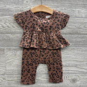Ribbed Skirted Outfit Animal Print NB