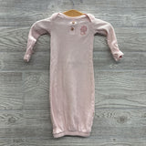 LS Ribbed PJ Gown Flowers NB